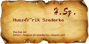 Huszárik Szederke névjegykártya